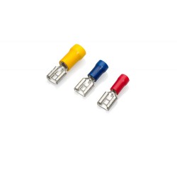 Yellow Female Push-On Connector to fit 9.5mm Tab, Pack of 100