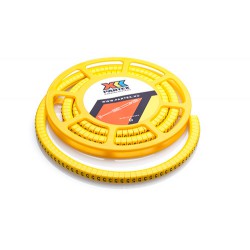 Cable Marker, PZ2 (Size D) Straight Cut, Black on Yellow, Compactadisc