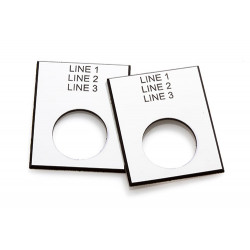 45 x 35mm Push Button Engraved Laminate Label with Custom Text, 1 Label