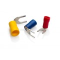 Yellow Right Angled Spade Terminal to fit 3.5mm Stud, Pack of 100