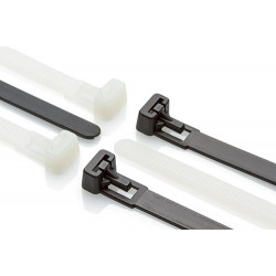 200mm x 7.6mm Releasable Natural Cable Tie, Pack of 100