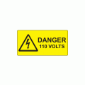 50 x 25mm Danger 110 Volts Polypropylene Label, Bag of 10