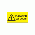 50 x 25mm Danger 230 Volts Polypropylene Label