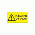 50 x 25mm Danger 240 Volts Polypropylene Label