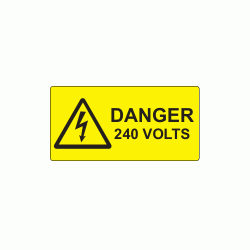 50 x 25mm Danger 240 Volts Polypropylene Label