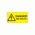 50 x 25mm Danger 380 Volts Polypropylene Label