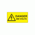 50 x 25mm Danger 400 Volts Polypropylene Label