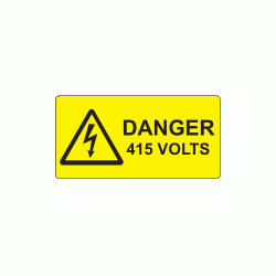 50 x 25mm Danger 415 Volts Polypropylene Label