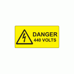 50 x 25mm Danger 440 Volts Polypropylene Label