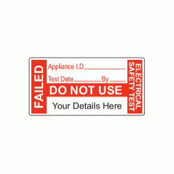 50 x 25mm PAT Failed Polypropylene Label