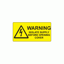 50 x 25mm Warning Isolate Supply Polypropylene Label