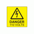 50 x 50mm Danger 110 Volts Engraved Laminate Label, Pack of 10