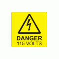 50 x 50mm Danger 115 Volts Engraved Laminate Label, Pack of 10