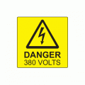 50 x 50mm Danger 380 Volts Polypropylene Label