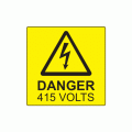 50 x 50mm Danger 415 Volts Polypropylene Label