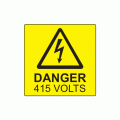 50 x 50mm Danger 415 Volts Engraved Laminate Label, Pack of 10