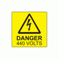50 x 50mm Danger 440 Volts Polypropylene Label