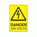 75 x 50mm Danger 240 Volts Engraved Laminate Label, Pack of 10