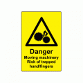 75 x 50mm Danger Moving Machinery Engraved Label, Pack of 10