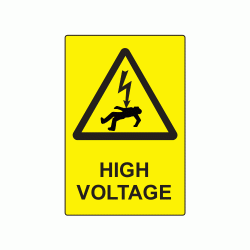 75 x 50mm Danger High Voltage Polypropylene Label