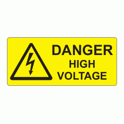 80 x 35mm Danger High Voltage Engraved Laminate Label, Pack of 10