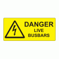 80 x 35mm Danger Live Busbars Polypropylene Label