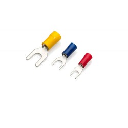 Blue Spade Terminal to fit 6mm Stud, Pack of 100