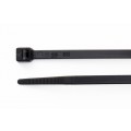 300mm x 3.6mm Black Cable Tie, Pack of 100