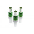 16.0mm Long Cord End Ferrule, Green German Type, 100 Pieces