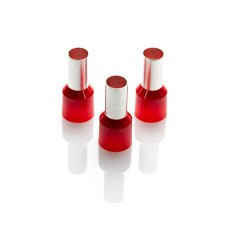 35.0mm Long Cord End Ferrule, Red French Type, 100 Pieces