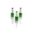 6.0mm Long Cord End Ferrule, Green French Type, 100 Pieces