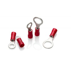 Red Ring Terminal to fit 4mm Stud, Pack of 100