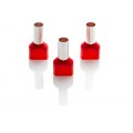10mm Twin Cord End Ferrule, Red, Pack of 100