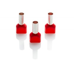 10mm Twin Cord End Ferrule, Red, Pack of 1000