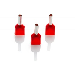 1.5mm Twin Cord End Ferrule, Red, Pack of 1000