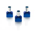 16mm Twin Cord End Ferrule, Blue, Pack of 100