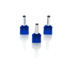 2.5mm Twin Cord End Ferrule, Blue, Pack of 1000