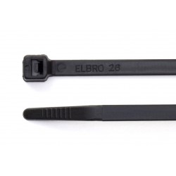 250mm x 4.8mm Black Cable Tie, Pack of 100